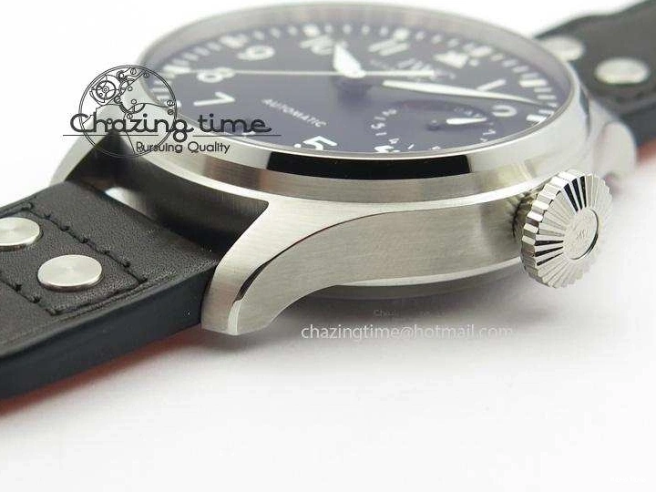 MIROTIME 0306 GoodFit Big Pilot Real PR IW500912 ZF Best Edition Black Dial On Black Leather Strap A 7287